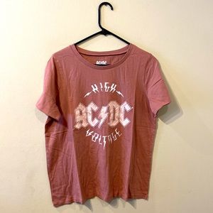 Plus Size AC DC High Voltage Short Sleeve Crew Neck Band Tee Shirt XXL New NWT